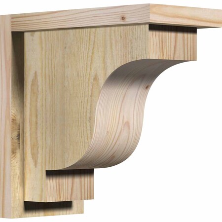 Ekena Millwork Newport Rough Sawn Corbel w/Backplate, Douglas Fir, 6"W x 12"D x 12"H COR06X12X12NEW01RDF